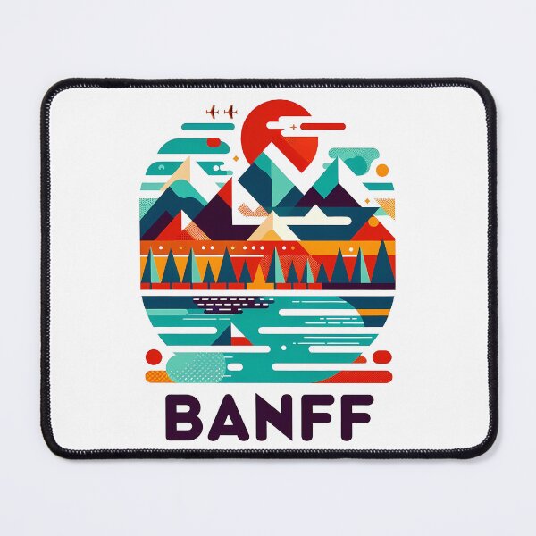 Item preview, Banff Canada Travel Poster - Abstract Rocky Mountains Landscape Art designed and sold by OzzFrequency.