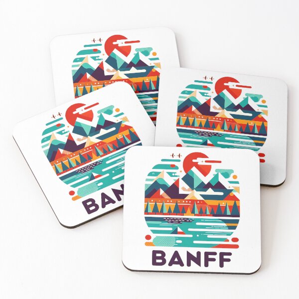 Item preview, Banff Canada Travel Poster - Abstract Rocky Mountains Landscape Art designed and sold by OzzFrequency.