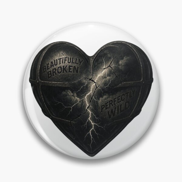 Item preview, Beautifully Broken Perfectly Wild - Cracked Lightning Heart designed and sold by AcosDesign.