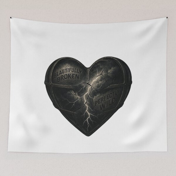 Item preview, Beautifully Broken Perfectly Wild - Cracked Lightning Heart designed and sold by AcosDesign.