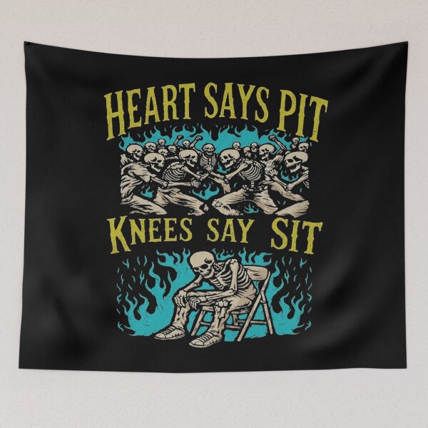 Item preview, Heart Says Pit Knees Say Sit, Skeleton Mosh Pit  designed and sold by GlennAJacobs.