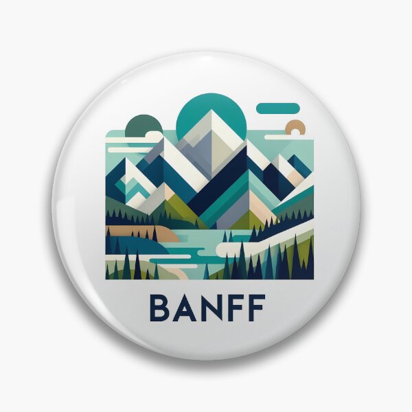 Item preview, Banff Canada Travel Poster - Abstract Rocky Mountains Landscape Art designed and sold by OzzFrequency.