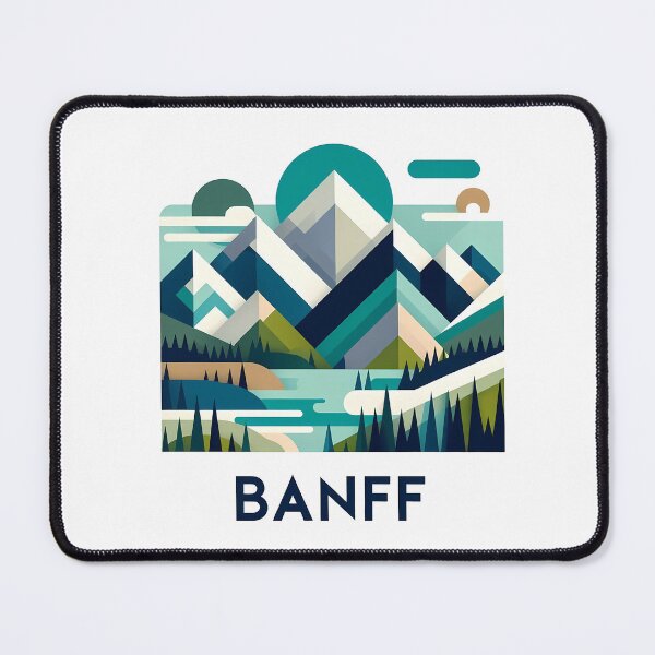 Item preview, Banff Canada Travel Poster - Abstract Rocky Mountains Landscape Art designed and sold by OzzFrequency.