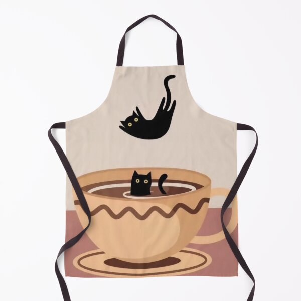 Item preview, Funny Black Cats Diving into Coffee Cup Sticker designed and sold by Pink Chaos Club.