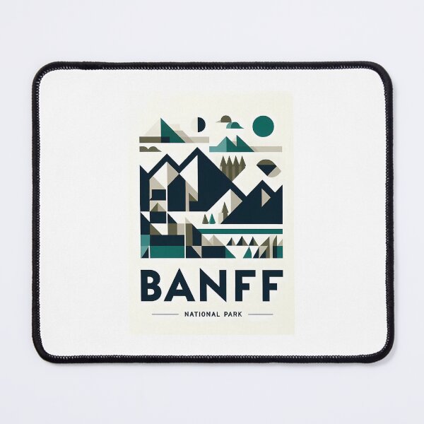 Item preview, Banff Canada Travel Poster - Abstract Rocky Mountains Landscape Art designed and sold by OzzFrequency.