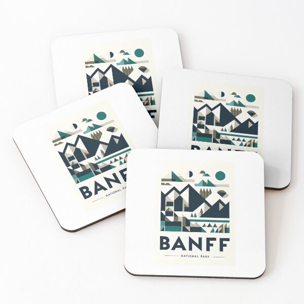 Item preview, Banff Canada Travel Poster - Abstract Rocky Mountains Landscape Art designed and sold by OzzFrequency.