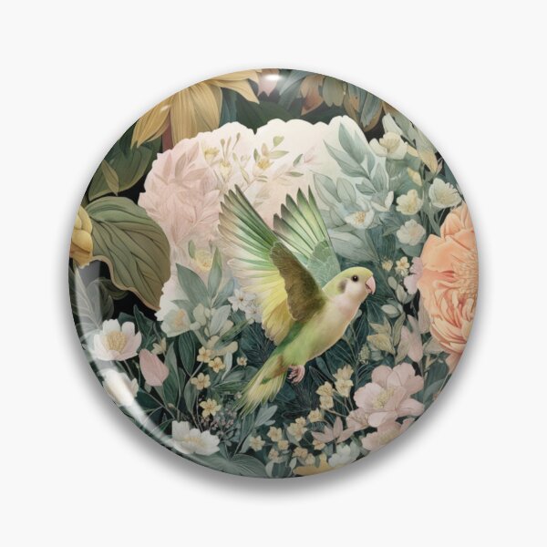 Item preview, A Parrotlet flying through a spring garden, Birds in Motion designed and sold by CDC40.