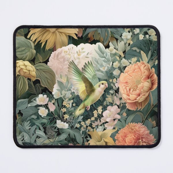 Item preview, A Parrotlet flying through a spring garden, Birds in Motion designed and sold by CDC40.