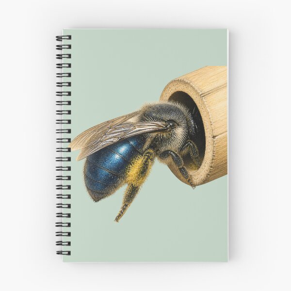 Item preview, Blue Mason Bee Entering Nesting Hole Nature Study designed and sold by BloomStudio1.