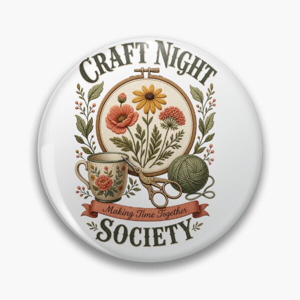 Item preview, Craft Night Society | Making Time Together Embroidery Floral Design designed and sold by Print Loft.