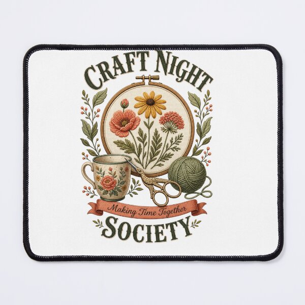 Item preview, Craft Night Society | Making Time Together Embroidery Floral Design designed and sold by Print Loft.