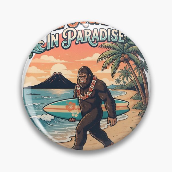 Artikelvorschau, Gone Squat Chin' in Paradise Funny Bigfoot Surfing entworfen und verkauft von NovaPrints Designs.
