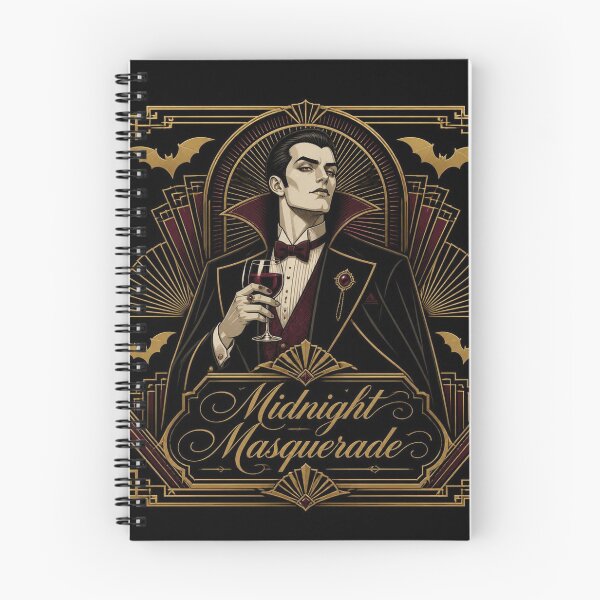 Item preview, Vampire Art Deco Halloween Shirt | Midnight Masquerade Gold Illustration designed and sold by SunnyDesign82.