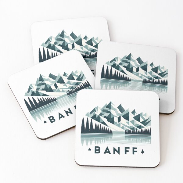 Item preview, Copy of Banff Canada Travel Poster - Abstract Rocky Mountains Landscape Art designed and sold by OzzFrequency.