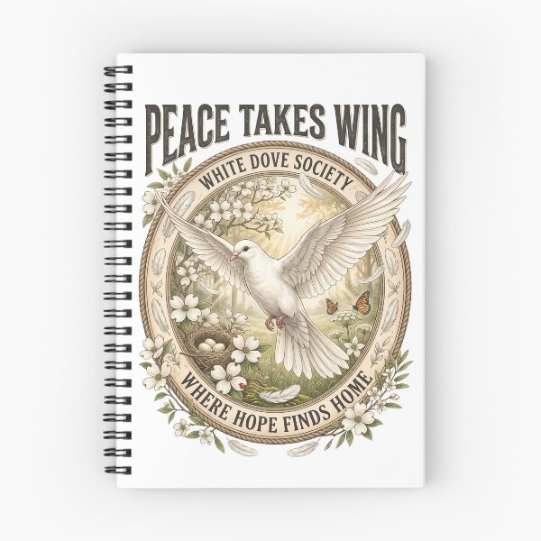 Item preview, Peace Takes Wing - White Dove Society Vintage Nature Badge designed and sold by Roy & Tiffany.