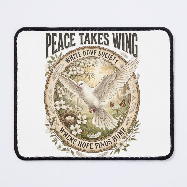 Item preview, Peace Takes Wing - White Dove Society Vintage Nature Badge designed and sold by Roy & Tiffany.