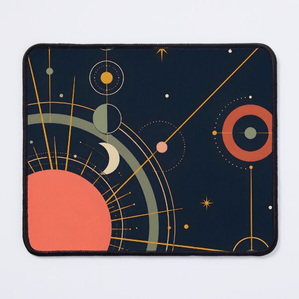 Item preview, Asymmetric Retro Celestial Poster | Mid-Century Modern Sun and Moon Phases Art Print | Minimalist Geometric Universe Wall Art designed and sold by SergioMiklos.