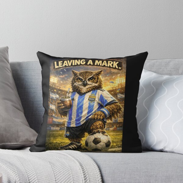 Item preview, ? LEAVING A MARK ⚽ ARGENTINA FOOTBALL OWL – MOTIVATIONAL SPORTS ART BY VLLC designed and sold by Tienda Argentina.