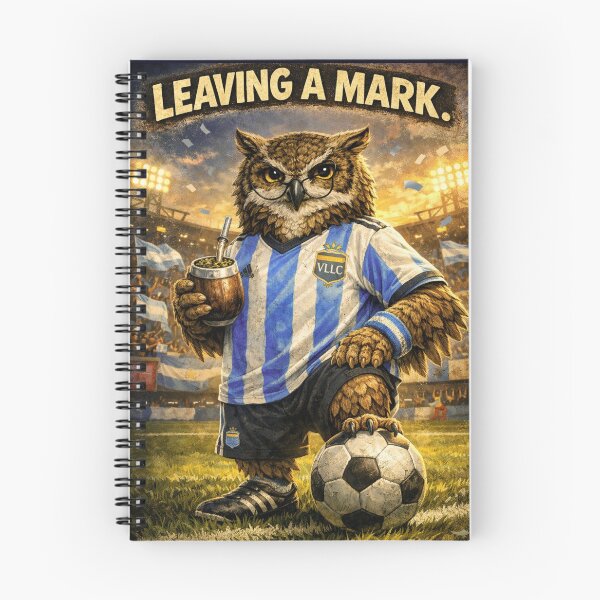 Item preview, ? LEAVING A MARK ⚽ ARGENTINA FOOTBALL OWL – MOTIVATIONAL SPORTS ART BY VLLC designed and sold by Tienda Argentina.