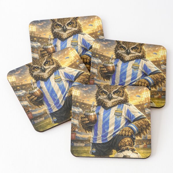 Item preview, ? LEAVING A MARK ⚽ ARGENTINA FOOTBALL OWL – MOTIVATIONAL SPORTS ART BY VLLC designed and sold by VICTORY LIBERTY .