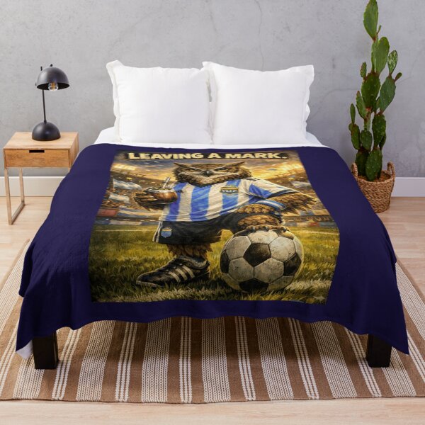 Item preview, ? LEAVING A MARK ⚽ ARGENTINA FOOTBALL OWL – MOTIVATIONAL SPORTS ART BY VLLC designed and sold by Tienda Argentina.