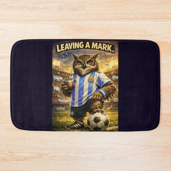 Item preview, ? LEAVING A MARK ⚽ ARGENTINA FOOTBALL OWL – MOTIVATIONAL SPORTS ART BY VLLC designed and sold by VICTORY LIBERTY .