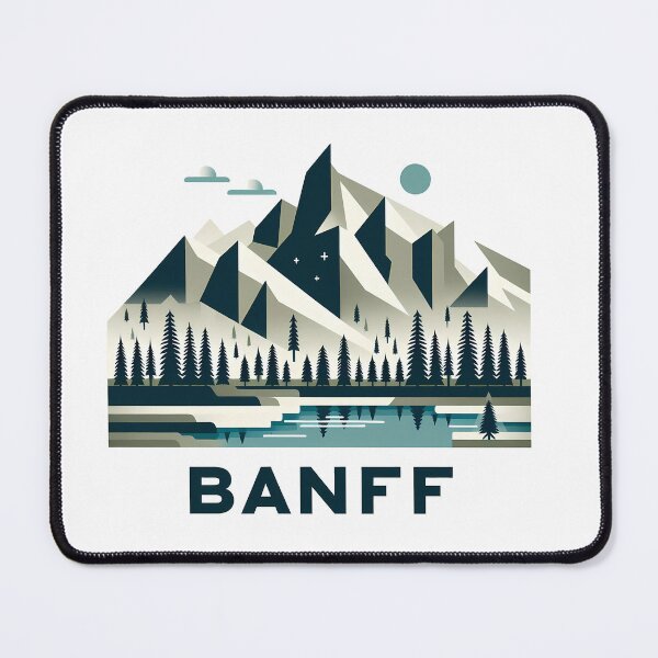 Item preview, Banff Canada Travel Poster - Abstract Rocky Mountains Landscape Art designed and sold by OzzFrequency.