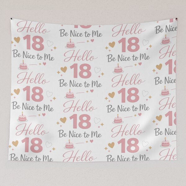 Item preview, Hello 18 Be Nice to Me | Funny 18th Birthday Typography T-Shirt designed and sold by rushaib.