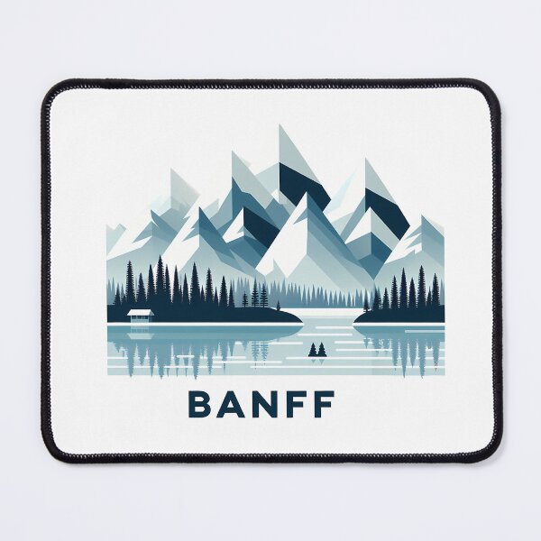 Item preview, Banff Canada Travel Poster - Abstract Rocky Mountains Landscape Art designed and sold by OzzFrequency.