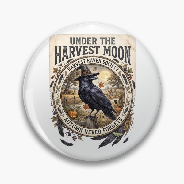 Item preview, Under the Harvest Moon - Harvest Raven Society Vintage Halloween Art designed and sold by Roy & Tiffany.