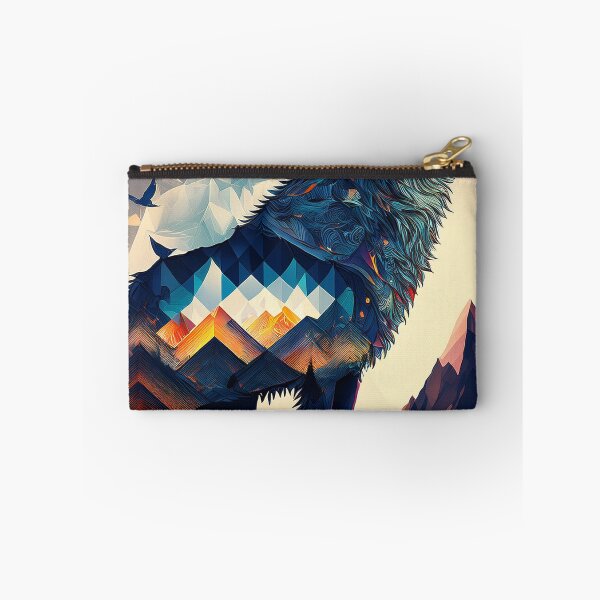 Item preview, Geometric Howling Wolf - Double Exposure Mountain Landscape Art designed and sold by Outlet Raloel.