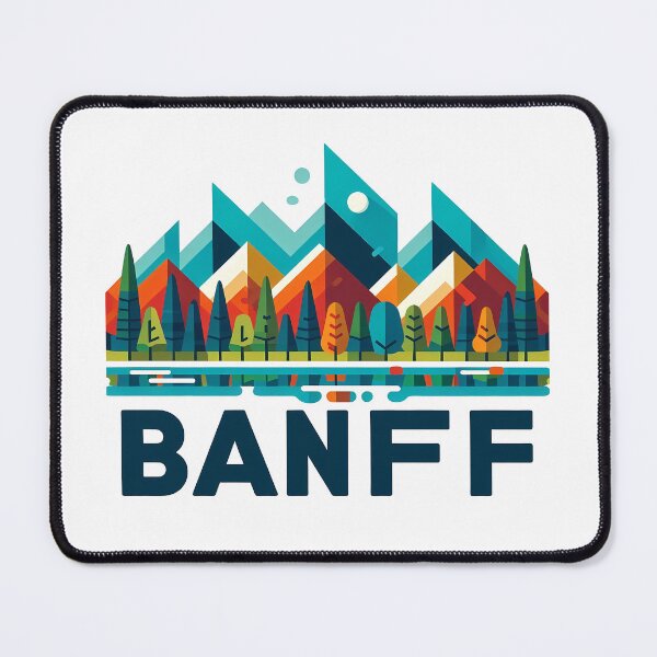 Item preview, Banff Canada Travel Poster - Abstract Rocky Mountains Landscape Art designed and sold by OzzFrequency.