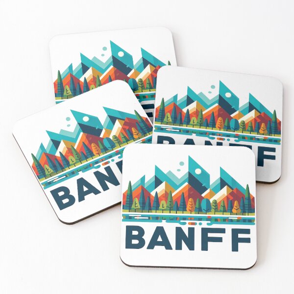 Item preview, Banff Canada Travel Poster - Abstract Rocky Mountains Landscape Art designed and sold by OzzFrequency.