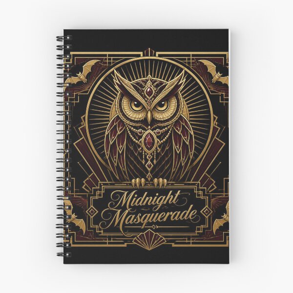 Item preview, Owl Art Deco Halloween Shirt | Midnight Masquerade Gold Illustration designed and sold by SunnyDesign82.