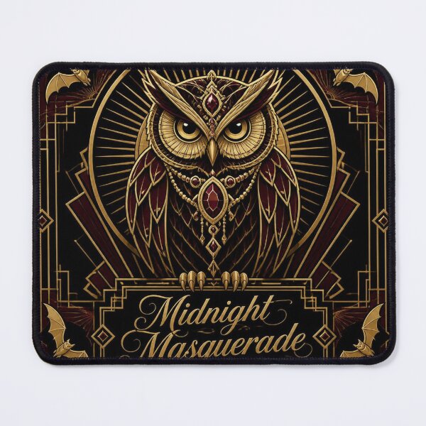 Item preview, Owl Art Deco Halloween Shirt | Midnight Masquerade Gold Illustration designed and sold by SunnyDesign82.