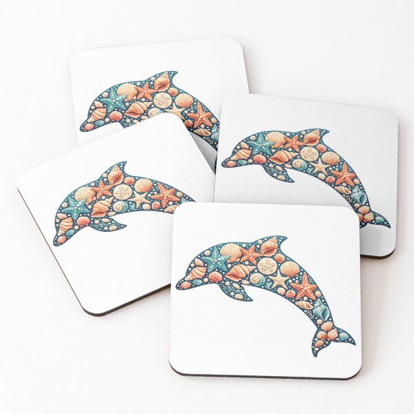 Item preview, Ocean Dolphin with Seashells and Starfish designed and sold by OTSC.