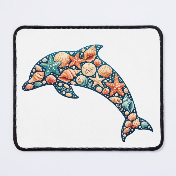 Item preview, Ocean Dolphin with Seashells and Starfish designed and sold by OTSC.
