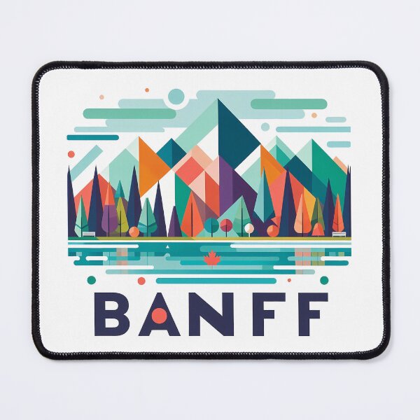 Item preview, Banff Canada Travel Poster - Abstract Rocky Mountains Landscape Art designed and sold by OzzFrequency.