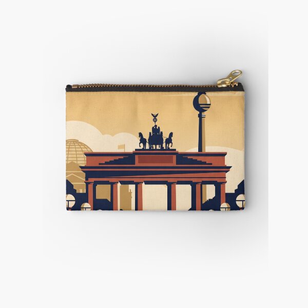 Item preview, Berlin Germany Vintage Travel Poster – Brandenburg Gate & TV Tower Art designed and sold by Bomax121.