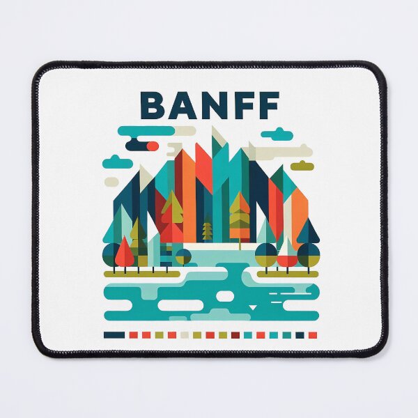 Item preview, Banff Canada Travel Poster - Abstract Rocky Mountains Landscape Art designed and sold by OzzFrequency.