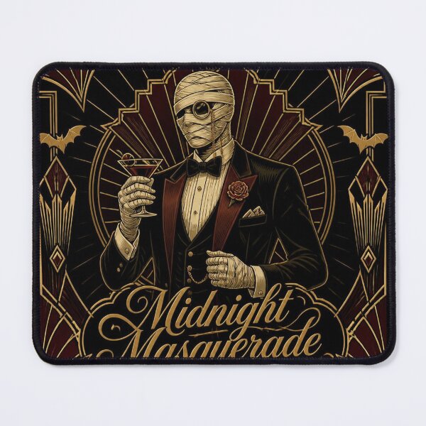 Item preview, Mummy Art Deco Halloween Shirt | Midnight Masquerade Gold Illustration designed and sold by SunnyDesign82.