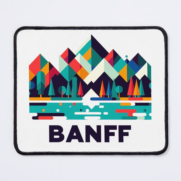 Item preview, Copy of Banff Canada Travel Poster - Abstract Rocky Mountains Landscape Art designed and sold by OzzFrequency.