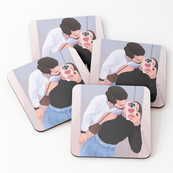 Item preview, Cute Couple Mirror Selfie Kiss Flat Illustration StickerUber: Мила пара  designed and sold by     Pink Chaos Club.