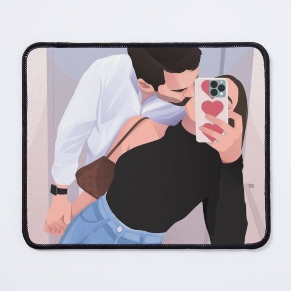 Item preview, Cute Couple Mirror Selfie Kiss Flat Illustration StickerUber: Мила пара  designed and sold by     Pink Chaos Club.