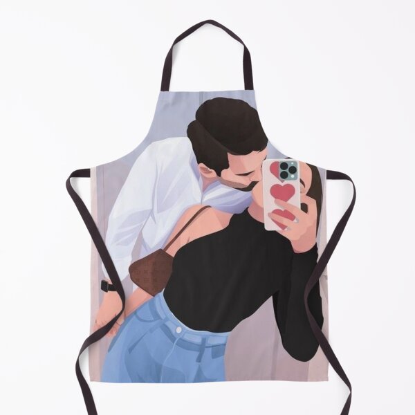 Item preview, Cute Couple Mirror Selfie Kiss Flat Illustration StickerUber: Мила пара designed and sold by Pink Chaos Club.