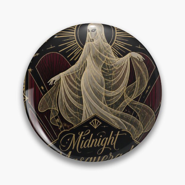 Item preview, Ghost Spirit Art Deco Halloween Shirt | Midnight Masquerade Gold Illustration designed and sold by SunnyDesign82.