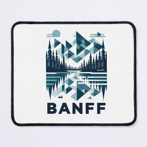 Item preview, Banff Canada Travel Poster - Abstract Rocky Mountains Landscape Art designed and sold by OzzFrequency.