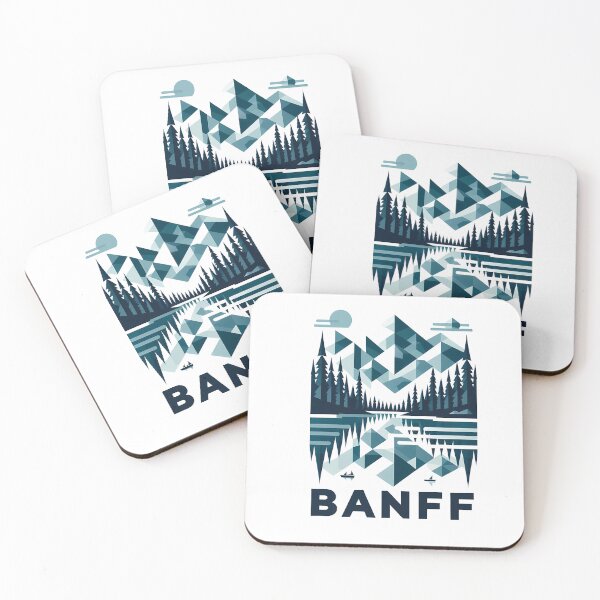 Item preview, Banff Canada Travel Poster - Abstract Rocky Mountains Landscape Art designed and sold by OzzFrequency.