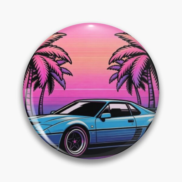 Item preview, Retro Sunset with Palm Trees – Vintage Synthwave Vector Design designed and sold by MZAgency.