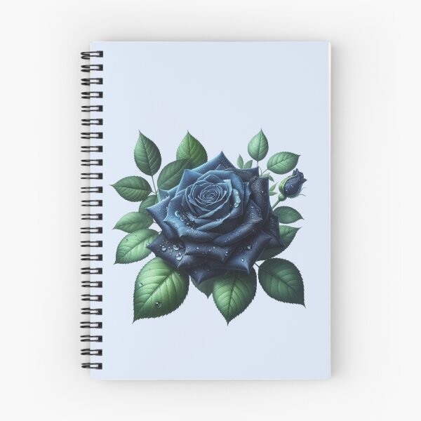 Item preview, Dark Blue Rose with Water Drops Floral Illustration designed and sold by SweetLilith.